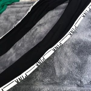 PINK side striped legging with logo